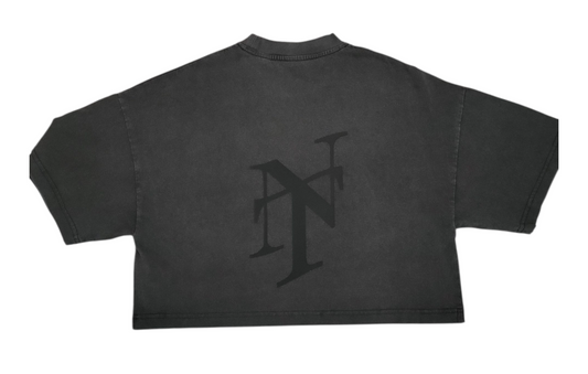 "Superman Building" - Women's Cropped Oversized Tee (Vintage)