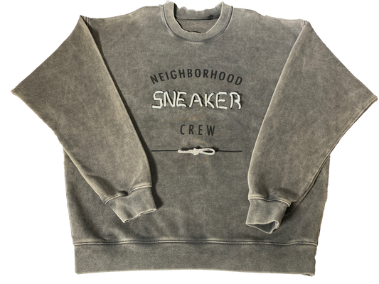 "Neighborhood Sneaker Crew" - ULTRA HEAVYWEIGHT CREWNECK - (Faded Grey)