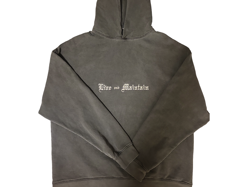 "Live & Maintain" HEAVYWEIGHT HOODIE - (Vintage Black)