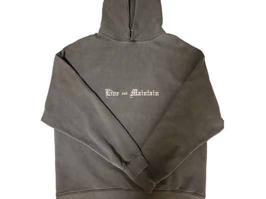 "Live & Maintain" HEAVYWEIGHT HOODIE - (Vintage Black)