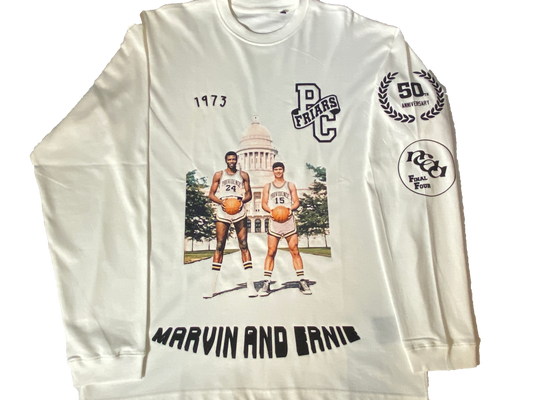 "Marvin & Ernie, PC 50th Anniversary" - HEAVY LUXURY LONG SLEEVE TEE - (Vintage White)