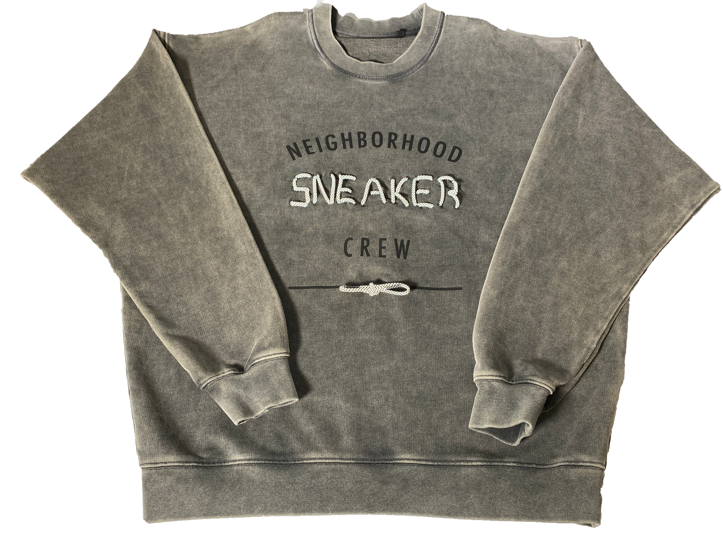 "Neighborhood Sneaker Crew" - ULTRA HEAVYWEIGHT CREWNECK - (Faded Grey)