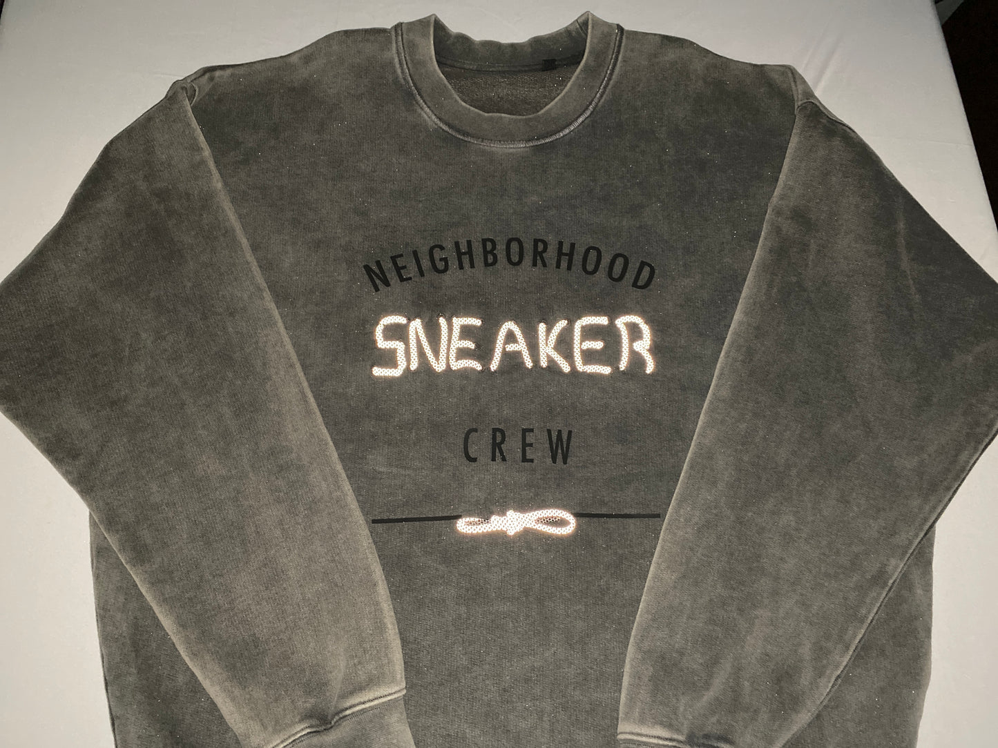 "Neighborhood Sneaker Crew" - ULTRA HEAVYWEIGHT CREWNECK - (Faded Grey)