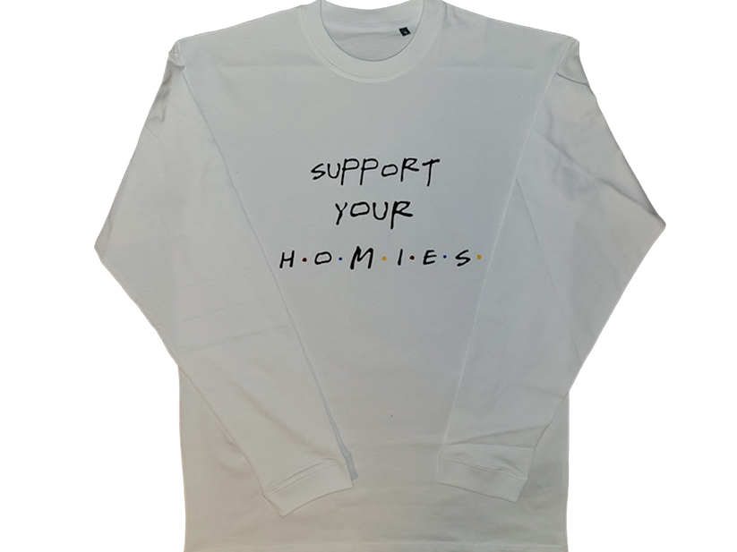 Support Your Homies HEAVYWEIGHT LUXURY LONGSLEEVE TEE - (White) –  Neighborhood Threads